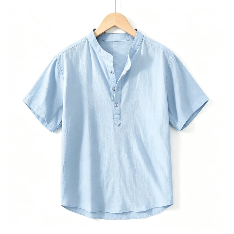 Men Cotton Linen Short-Sleeve  - Embellish Knit 评论和价格
