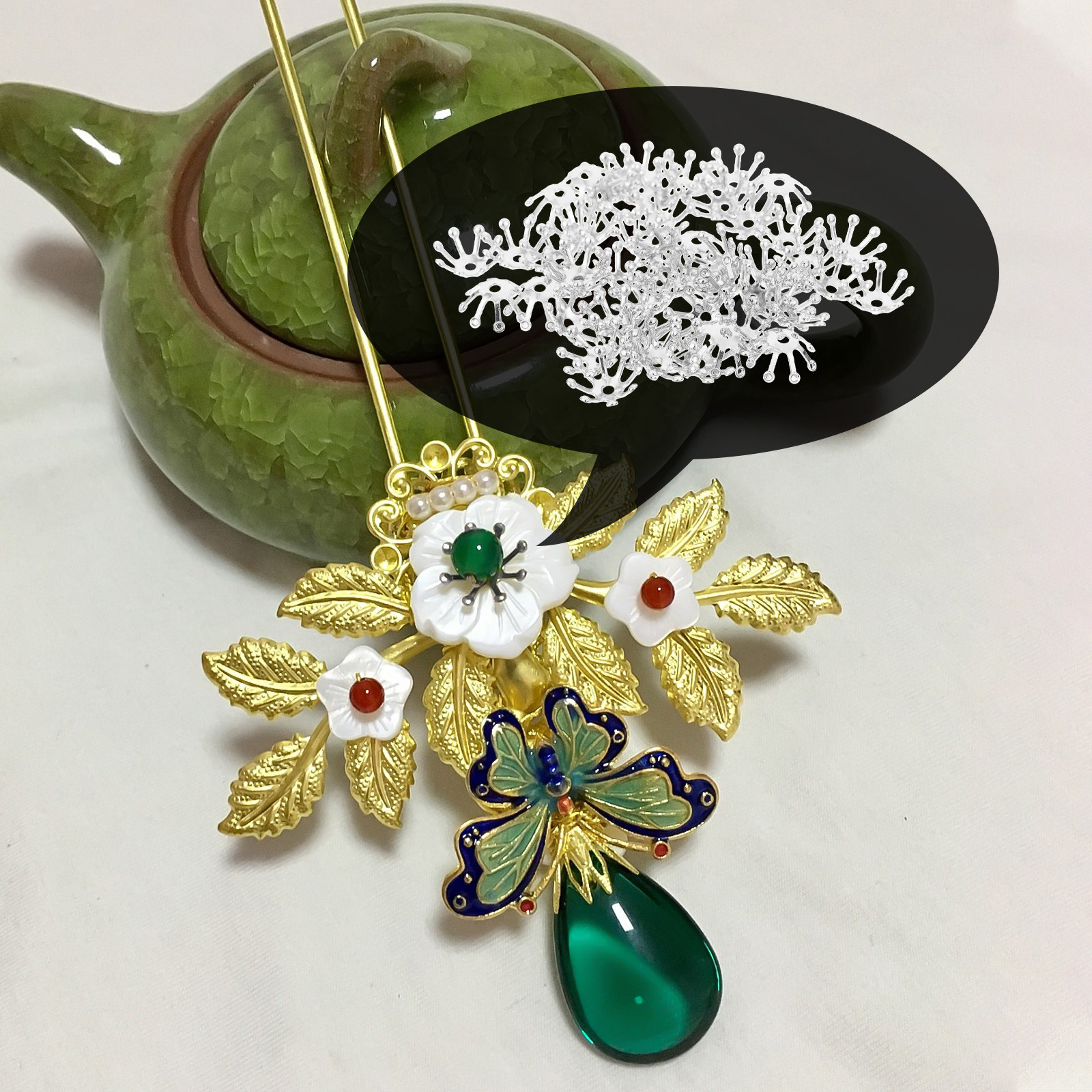 50Pcs Chic Flower Bud Shaped C - Craft Embellishment 评论和价格