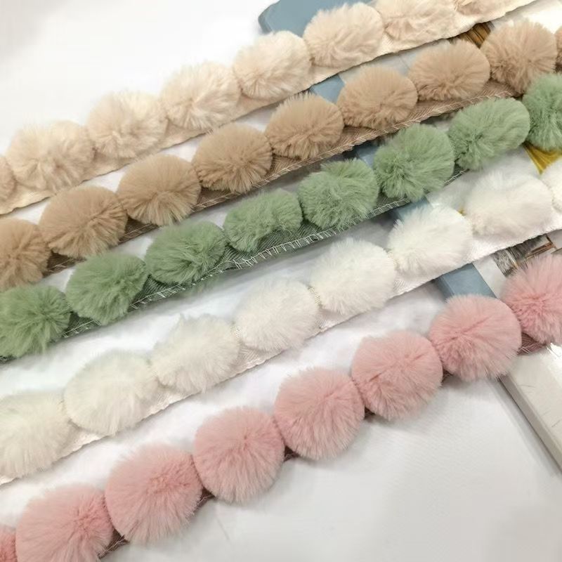 3cm Faux Rabbit Fur Pom Pom Ba - Fringe Ribbon Sewing 评论和价格