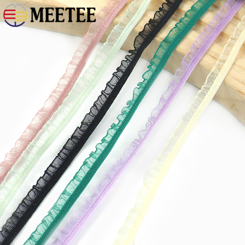 10/20Meters 6mm Gathered Elast - Elastic Lace Trim 评论和价格