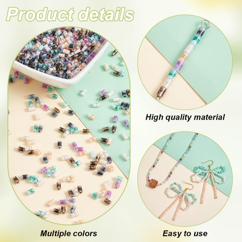 720pcs 6 Colors Tube Beads 24g - Embroidery Craft 评论和价格