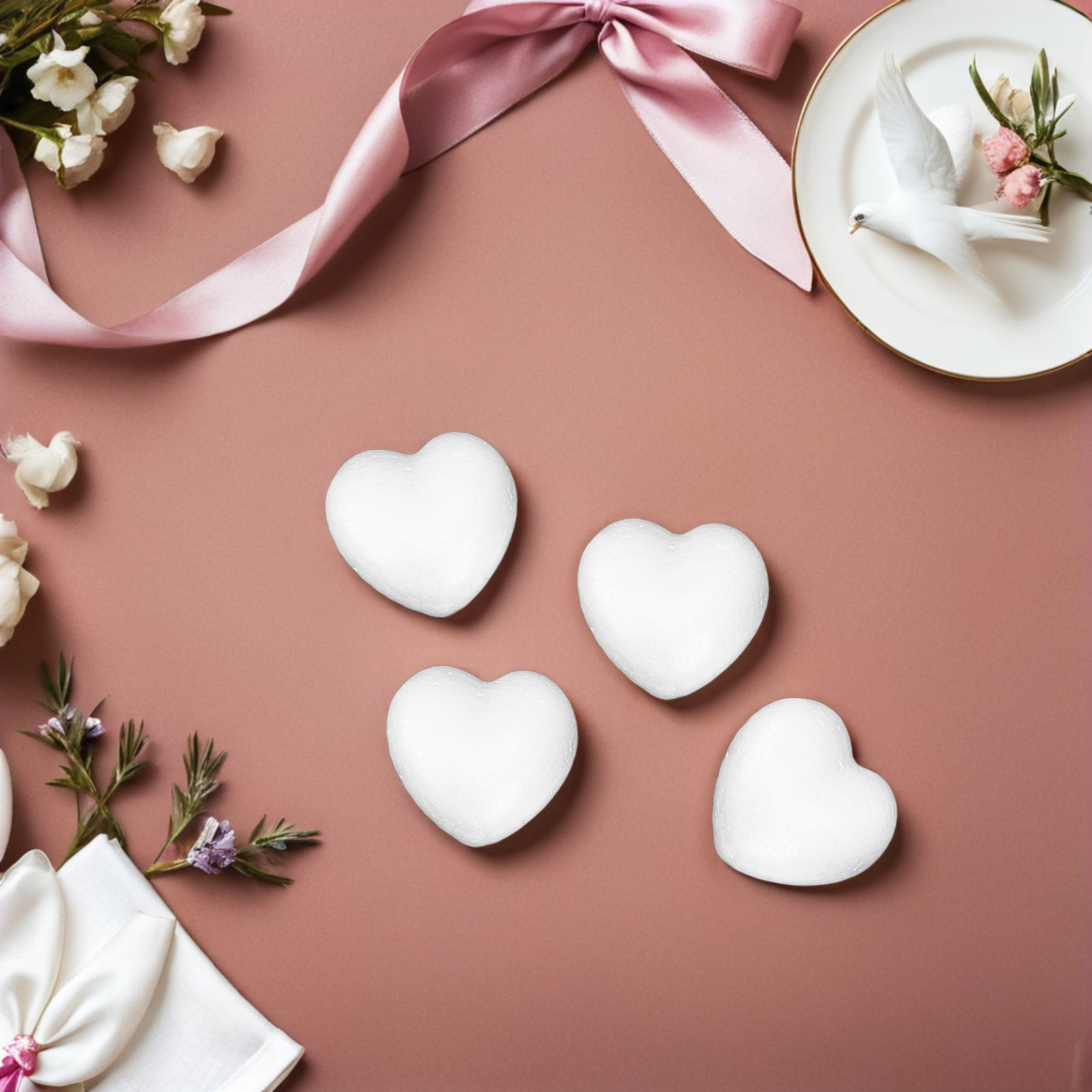 20Pcs Blank Heart Foam Balls L - Craft Embellishment 评论和价格