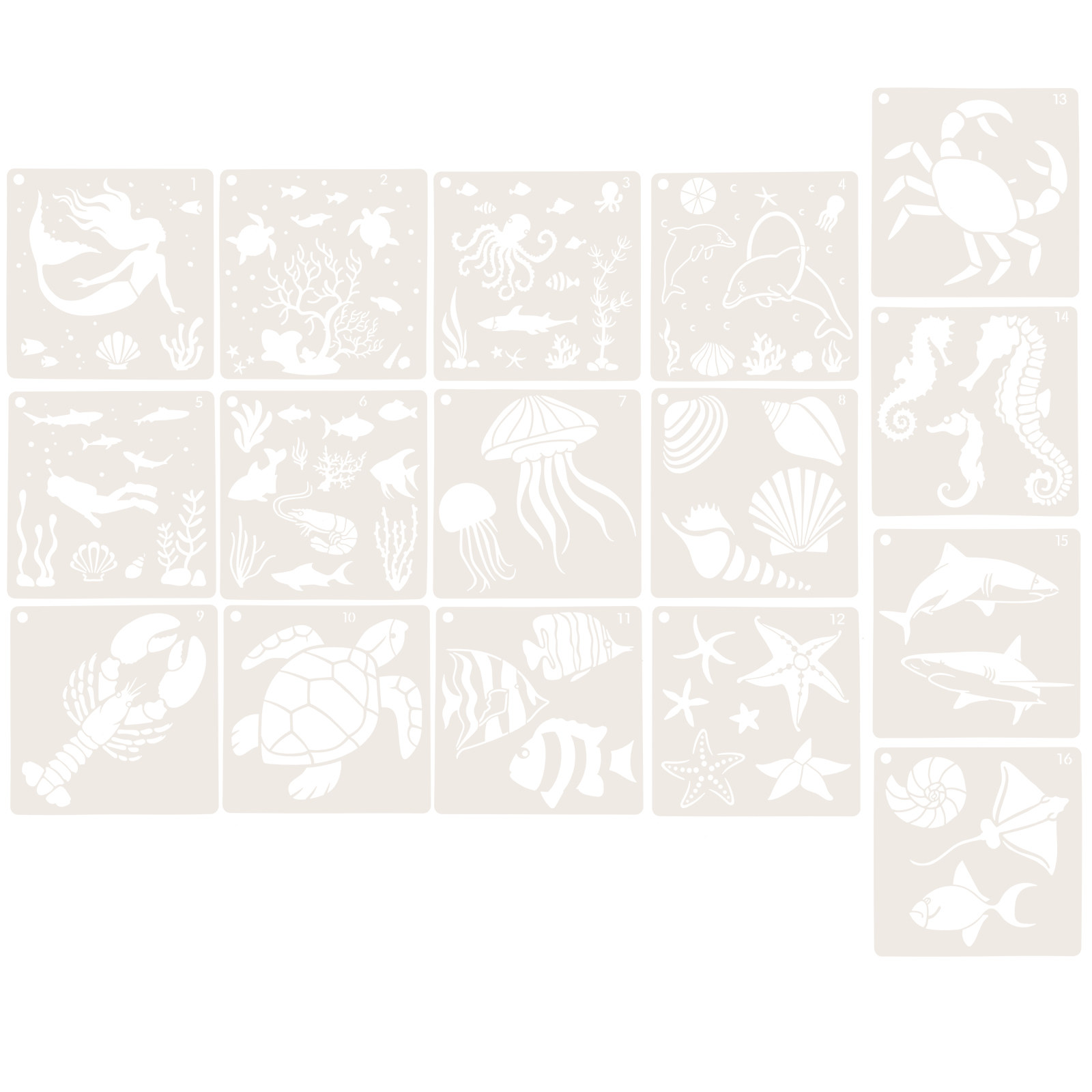 16pcs Ocean World Painting Tem - Craft Embellishment World 评论和价格