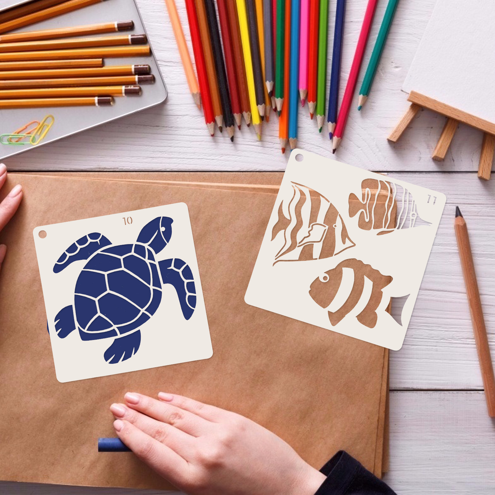 16pcs Ocean World Painting Tem - Craft Embellishment World 评论和价格