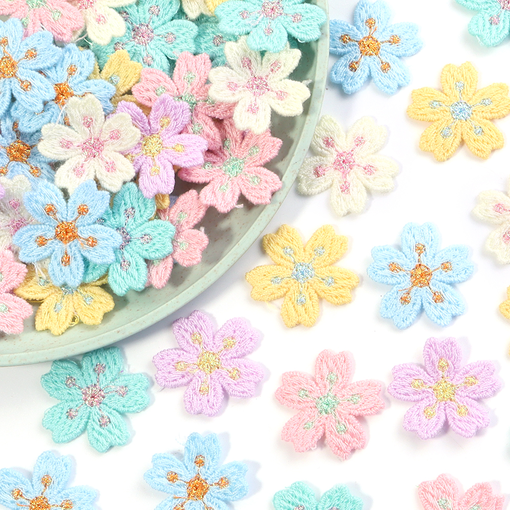 20pcs/lot Colorful 2.4cm Embro - Applique Patch Flower 评论和价格